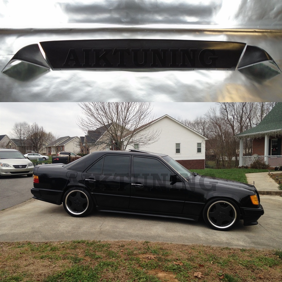 Mercedes Benz w124 amg style full boot tail trunk spoiler 3 piece
